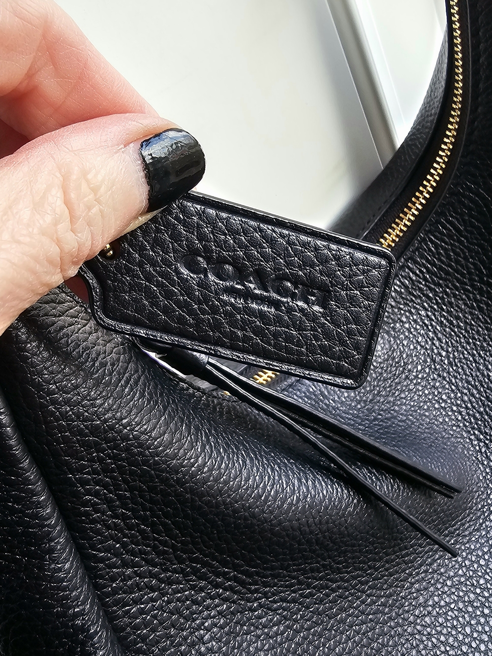 Coach Black Pebbled Leather Hobo with Gold Hardware - Picture 3 of 12